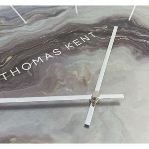 Thomas Kent - Grote wandklok rond Oyster L - 68cm - Aubergine paars met zilver