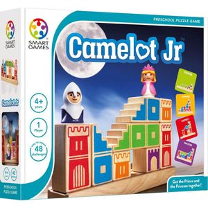 SmartGames Camelot Junior - Houten denkspel voor kinderen en volwassenen - 48 opdrachten - Ridder en prinses