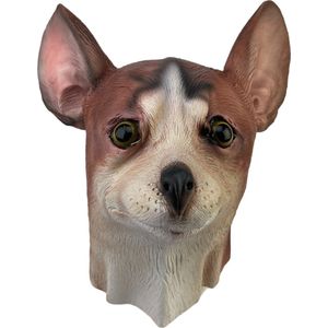 Hondenmasker Chiwauwa (bruin-wit)