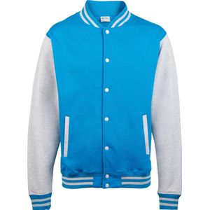 AWDis Varsity jacket, Sapphire Blue/Heather Grey, Maat L