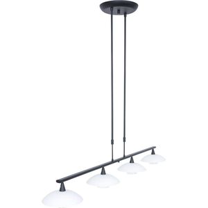 Verstelbare zwarte eettafel hanglamp | 4 lichts led