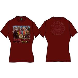 The Beatles Dames Tshirt -S- Sgt Pepper Rood