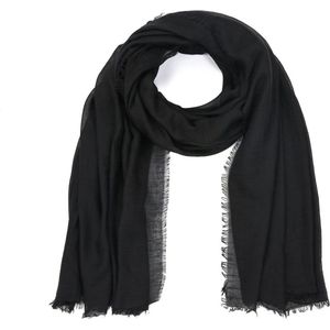 Sjaal - lange dunne sjaal - effen - herfst - winter - dames - omslagdoek - zwart - cadeautip