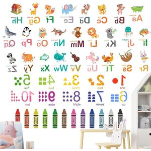 Alphabet Numbers Color Wall Stickers for ABC Classroom and Playroom Decorations - Educational Stickers for Kids Bedroom, Nursery, and Living Room