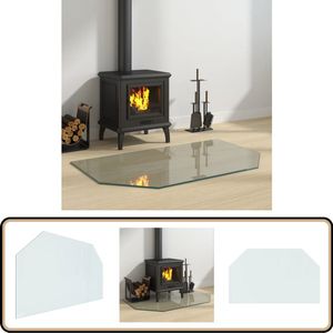 vidaXL Glasplaat Openhaard - 100x60 cm - Gehard Glas Glas Plaat Openhaard - Vuurvaste Glasplaat - Vloerverwarming - Glazen Tafelblad - Beschermplaat Openhaard