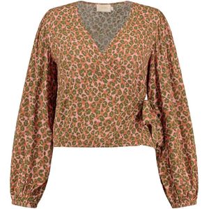 Shiwi CAPRI wrap top TROPICAL TIGER - strawberry pink - L