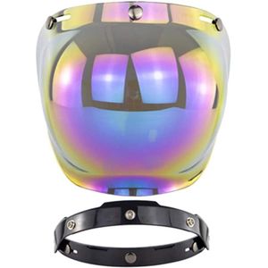 Visor Open Helmet Bubble Shield Helmets Accessory (rainbow) for Motorcycle