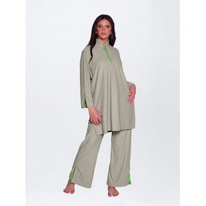 MYKINY - Dunya - Zwemset - Taupe/Groen - Burkini - Badpak