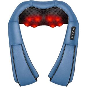 Nekmassager - Rug-, nek- en schoudermassager - Met verwarmingsfunctie - Elektrische Shiatsu-massager - Nekmassager - Cadeau voor mama, papa, dames en heren - Blauw
