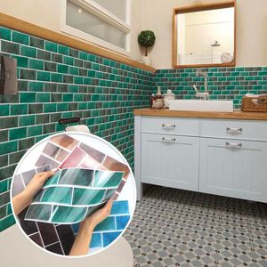 Brick Pattern Tile Stickers - Waterproof Self Adhesive Vinyl - Kitchen Bathroom Wall Fireplace Cabinet Decoration - 12Pcs 15x30cm - Vegetable Pattern Tegelstickers
