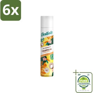 Batiste - Tropical - Droogshampoo - Tropische Geur - Verfrist en Stylet - 200ml - Voordeelverpakking - 6 stuks - Droogshampoo - Tropical geur