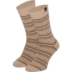 Apollo - Huissokken Heren - Natural Wol - Fashion - Beige - Maat 39/42 - Wollen sokken heren