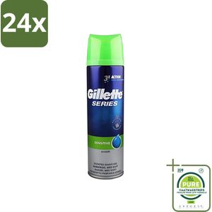 Gillette Series - Scheergel - Sensitive - Aloe Vera - Voor de gevoelige huid - 200 ml - Voordeelverpakking - 24 stuks - Scheergel gevoelige huid - Scheergel menthol