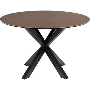 Eettafel Rond Ø120cm - Bruin Keramiek - 2-4 Personen - Axel - Giga Living