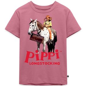 Pippi Longstocking Pippi Rijdt Op Kleine Witte Premium T Shirt Kinderen