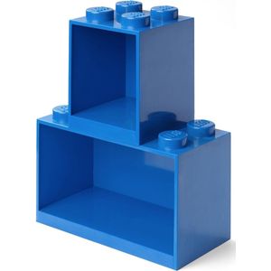 LEGO - Iconic Wandschap Brick 4 en 8 - Polypropyleen - Blauw