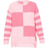 MYMO - Trui - Rosa - Knitwear - Lange Mouw - Ronde Hals - Color-Blocking