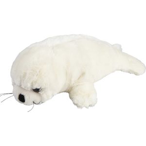 Pluche Knuffel Dieren Witte Zeehond Pup 30 cm - Speelgoed Zeedieren Knuffelbeesten