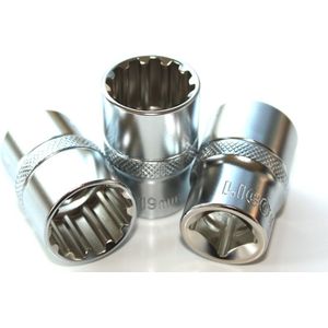 24mm Dopsleutel 1/2 inch, Vielzahn, Cr-V, Dopsleutel voor Ratel