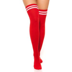 Overknie kousen rood
