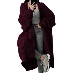 Nivard Cardigan Dames - Vest - Knopen - Warm - Gebreid Vest - Bordeauxrood - XS