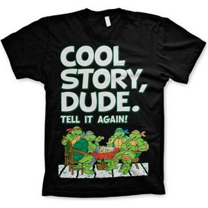 Teenage Mutant Ninja Turtles Heren Tshirt -XL- Cool Story Dude Zwart