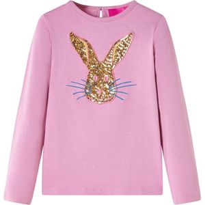 vidaXL-Kindershirt-met-lange-mouwen-konijnenprint-140-rozebruin