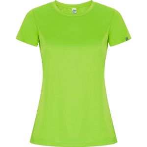Fluorescent Groen dames sportshirt korte mouwen 'Imola' merk Roly maat XL
