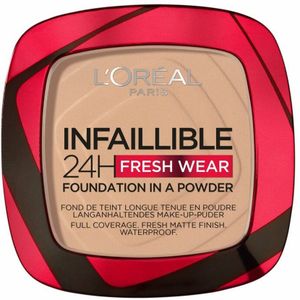 L'Oréal Infaillible 24H Fresh Wear Foundation Poeder 130 True Beige - 2 x 8 gr - Voordeelverpakking