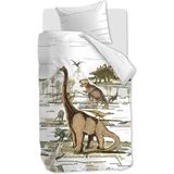 Beddinghouse Kids Dinosaurs dekbedovertrek - Eenpersoons - 120x150 - Naturel