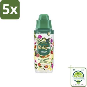 5 x Robijn - Paradise Secret - Wasparfum - 342 ml - Grootverpakking - Wasparfum - Intense Geur - Langdurige Geur - Geurpareltjes - Essentiële Oliën