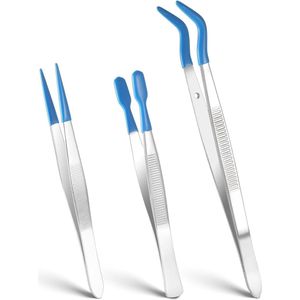 TheLau - 3-delige pincettenset voor precisiewerk, roestvrij staal, knutselen en elektronica