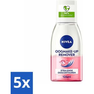 NIVEA - Oogmake-up Verwijderaar - Verzorgend - Voor waterbestendige make-up - Met Vitamine C - 125 ml - Bulkverpakking - 5 stuks