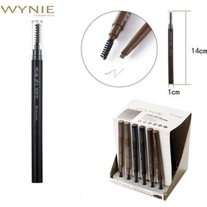 Wynie - Quick Eye Brow - Wenkbrauwpotlood met borsteltje - Zwart/Black  - Nummer 004 - 1 stuks