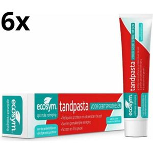 Ecosym Tandpasta voor Gebitsprothesen - 6 x 75 ml - Voordeelverpakking