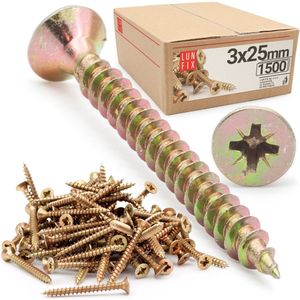 LUN FIX - Schroef 007 gehard - voor bevestiging van materialen - 3,0x025 1500 Stuks