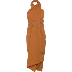 Knit Factory Liv Pareo - XL Sjaal - Sarong - Stranddoek - Strandlaken - Strandjurk voor Dames - Roest - Duurzaam & Milieuvriendelijk - 100% Biologisch katoen