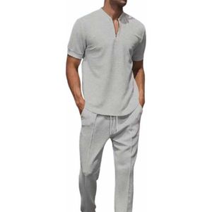 Modieuze Zomer Set Grijs Heren - Shirt en lange Broek - Outfit - Travel