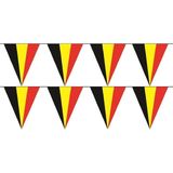 2x Belgie vlaggenlijn / slingers - 5 meter - Belgische Rode Duivel supporter versiering