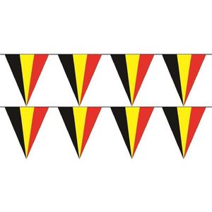 2x Belgie vlaggenlijn / slingers - 5 meter - Belgische Rode Duivel supporter versiering