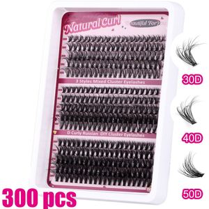 Nepwimpers - 300 stuks - 30D+40D+50D - 10-18 mm D krul - Pre-Made Volume Fans - Pre-Made Fans - Wimperextensions - Cluster - Lashes - Naturel - Stukjes wimpers - Diy lashes