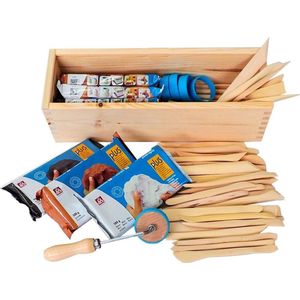 Klei pakket - boetseerklei set Lucht drogend - 3 kleisoorten - 30 spatels - 1 deco roller