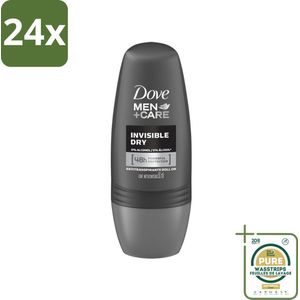 Dove - Deodorant - Roll-on Men Care Invisible Dry - Voor een droge huid - 50 ml - Voordeelverpakking - 24 stuks - Dove - Men+Care