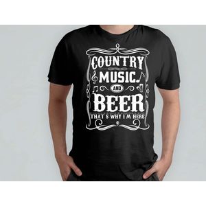 COUNTRY MUSIC AND BEER THATS WHY I'M HERE - T Shirt - Beer - funny - HoppyHour - BeerMeNow - BrewsCruise - CraftyBeer - Proostpret - BiermeNu - Biertocht - Bierfeest