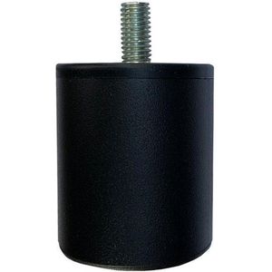 Stalen meubelpoot zwart rond ø 5 cm en hoogte 6 cm (M10)