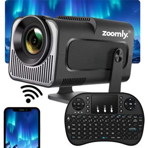 Zoomly - Pro MAX - Projector - Zwart - Mini Beamer - Full HD 1080p - Ondersteund 4K - 9000 Lumen