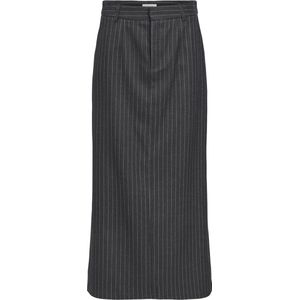 Object Adona HW Anckle Skirt Dark Grey Melange Pinstriped