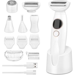 Multifunctioneel 5-in-1 damesscheerapparaat met waterdichte functie en digitaal display