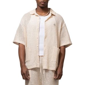 Equalite Heren Overshirt Wit EQ.25.2.13.20/110 LYRA KNITTED CROCHED SHIRT