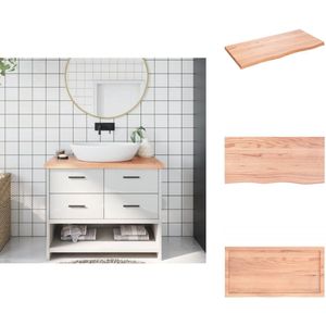 vidaXL Wastafelblad - Wastafelbladen - Blad Voor Wastafel - Tafelblad - Wastafelblad 100x50x(2-4) cm behandeld massief hout lichtbruin